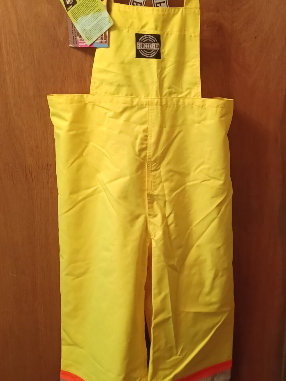 Forcefield Protective Wear Yellow Vinyl Bib Overalls